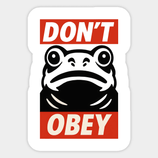 Portland Frog Don’t Obey Sticker